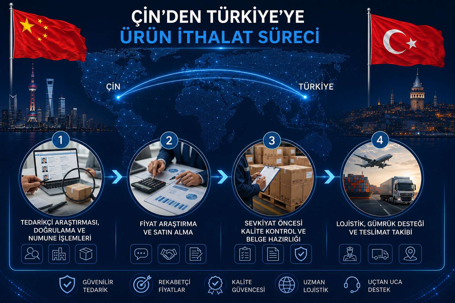 Çin Türkiye lojistik rotası